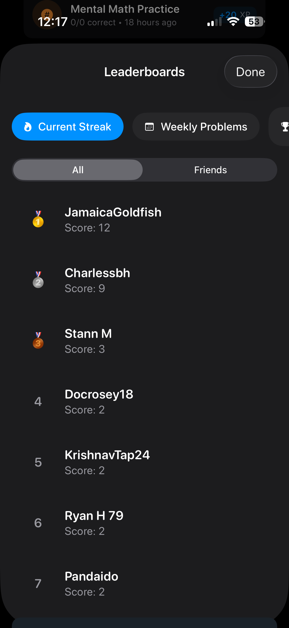 Global leaderboard